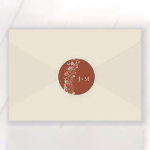 Wildflower Wedding Classic Round Sticker