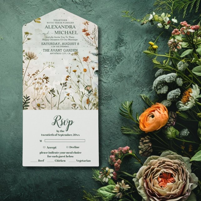 Wildflower Wedding Country Floral Wedding All In One Invitation (Creator Uploaded)