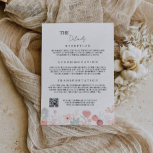 Wildflower Wedding Details Card Template