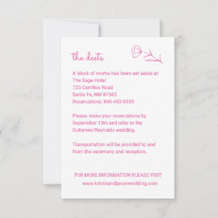 Wildflower Wedding Details Card with QR Code