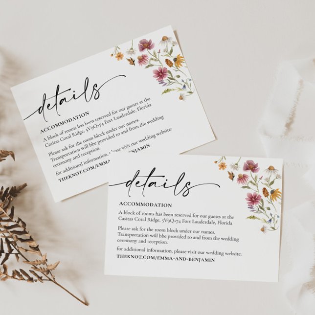 Wildflower Wedding Details Enclosure Card (Creator Uploaded)