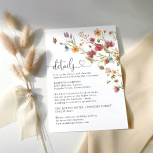 Wildflower Wedding Enclosure Card