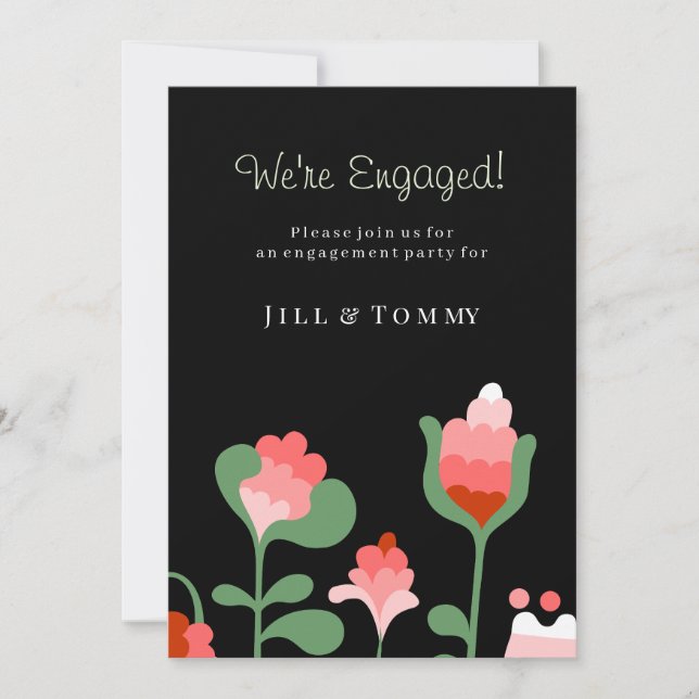 Wildflower Wedding Engagement Party Invitation (Front)