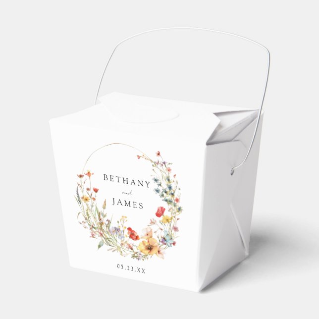 Wildflower Wedding Favour Box (Front Side)