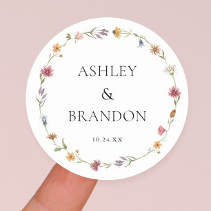 Wildflower Wedding Favour Envelope Seals