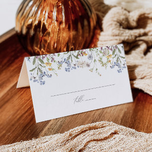 Wildflower Wedding Folded Place Card Boho Floral
