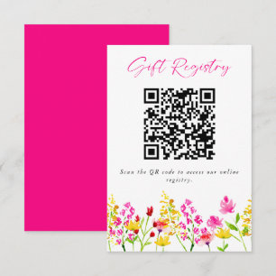 Wildflower Wedding Gift Registry QR Code Enclosure Card