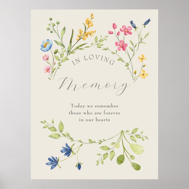 Wildflower Wedding In Loving Memory Poster (Front)