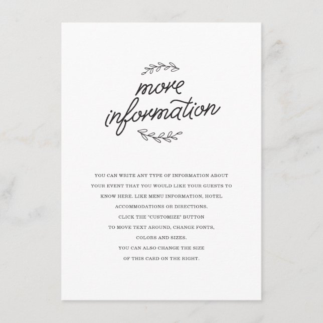 Wildflower Wedding Insert (Front)