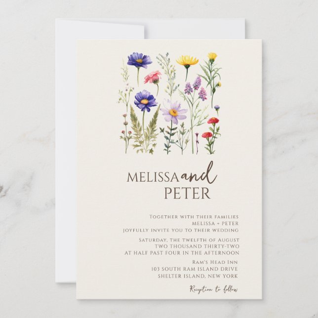 Wildflower Wedding  Invitation (Front)