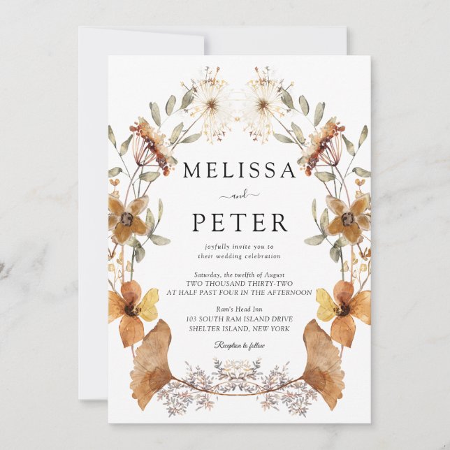  Wildflower Wedding Invitation (Front)