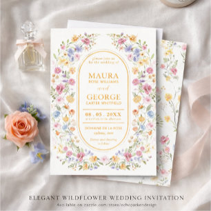 Wildflower wedding invitation