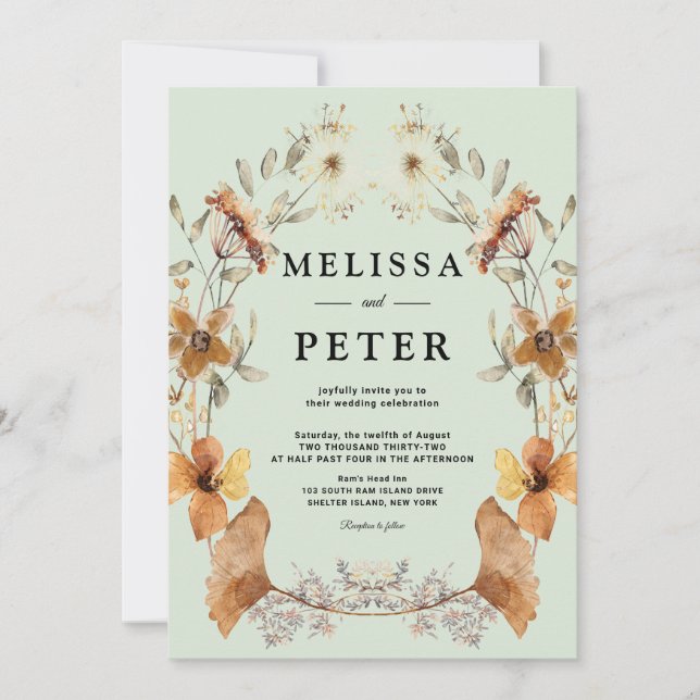 Wildflower  Wedding Invitation (Front)