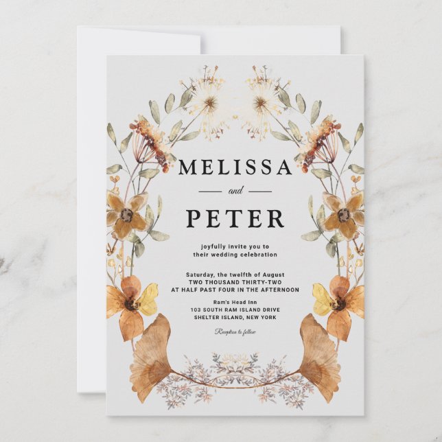 Wildflower  Wedding Invitation (Front)