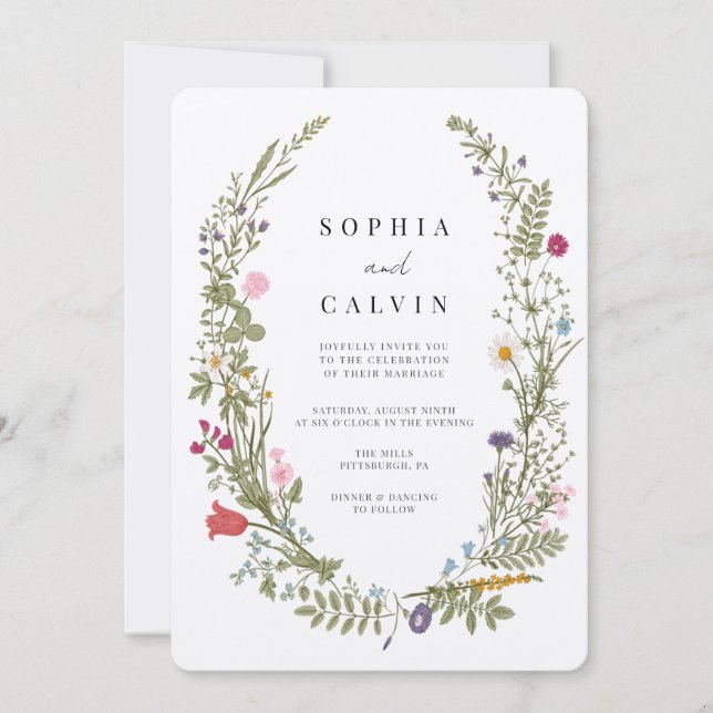Wildflower Wedding Invitation (Front)