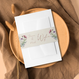 Wildflower Wedding  Invitation Belly Band