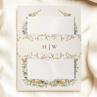 Wildflower Wedding  Invitation Belly Band