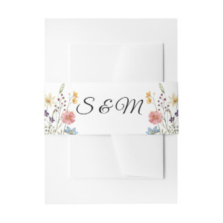 Wildflower  Wedding Invitation Belly Band