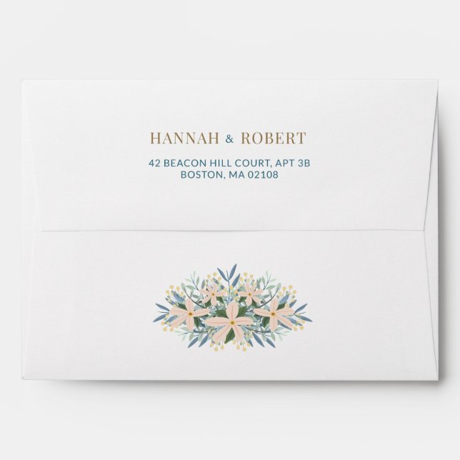 Wildflower Wedding Invitation Mailing Envelope (Back (Top Flap))
