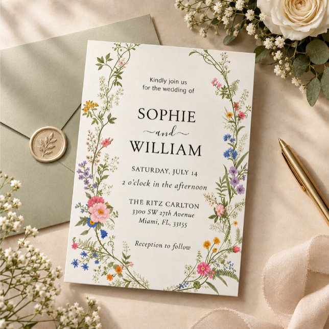 Wildflower wedding invitation template (Creator Uploaded)