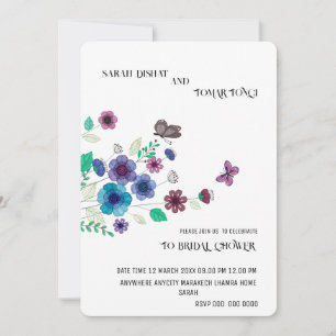 Wildflower Wedding Invitation Template, Printable