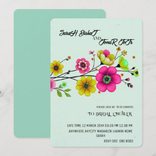 Wildflower Wedding Invitation Template, Printable