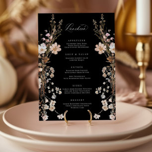 Wildflower Wedding Lunch Menu Boho Bridal Shower Postcard