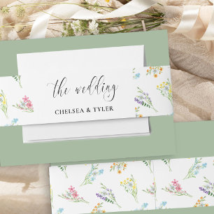 Wildflower Wedding Meadow Flower Invitation Invitation Belly Band