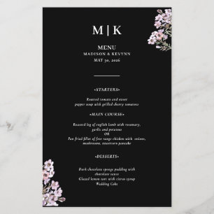  Wildflower Wedding Menu