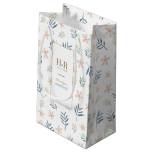 Wildflower Wedding Monogram Thank You Gift Bag