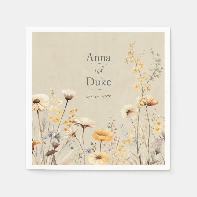 Wildflower Wedding Napkin (Front)