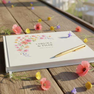 Wildflower Wedding Pretty Floral Signature Guest Book