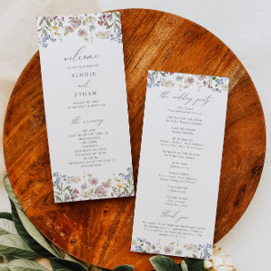 Wildflower Wedding Program Floral Order of Service Programme