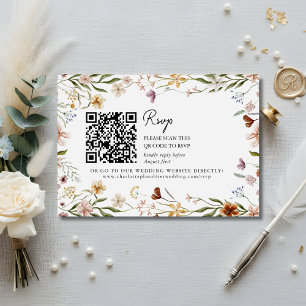 Wildflower Wedding QR RSVP Enclosure Card