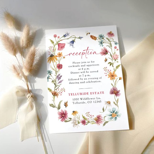 Wildflower Wedding Reception Enclosure Card (Creator Uploaded)