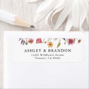 Wildflower Wedding Return Address Labels