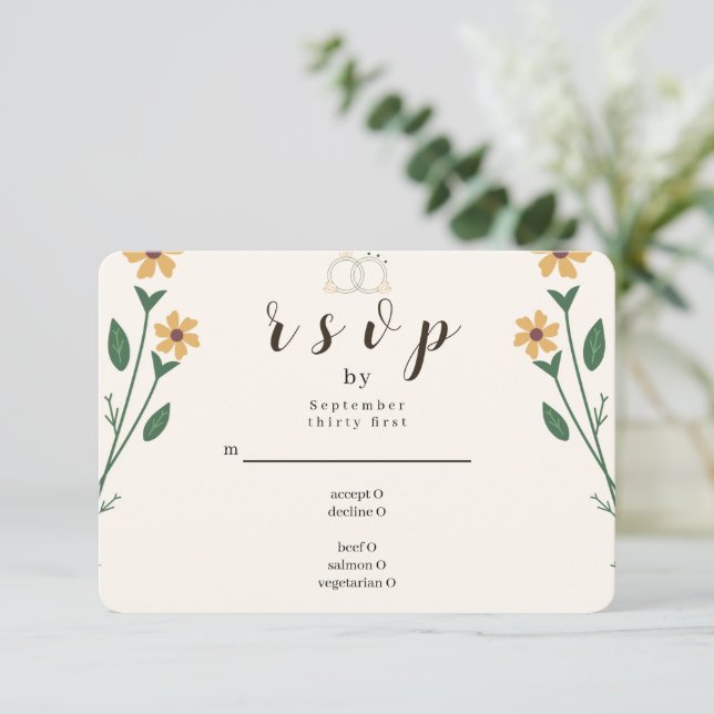 Wildflower Wedding RSVP Card (Standing Front)