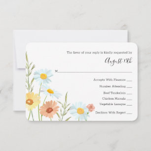 Wildflower Wedding RSVP Response Cards