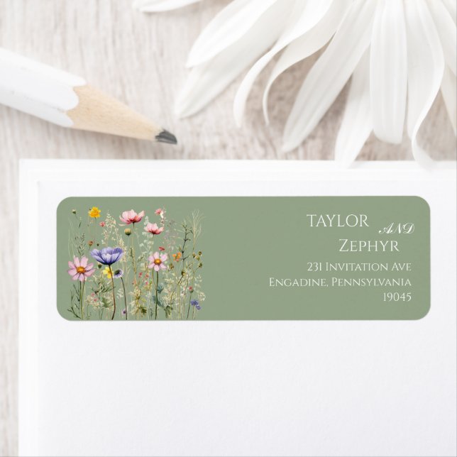  Wildflower Wedding RSVP Return Address  (Insitu)