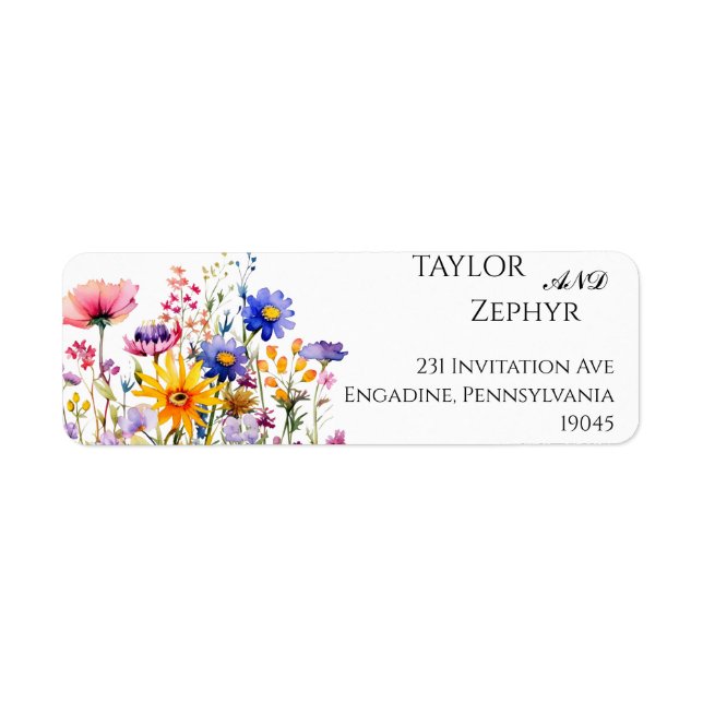 Wildflower  Wedding RSVP Return Address  (Front)