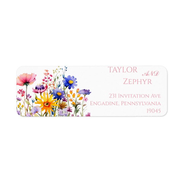 Wildflower  Wedding RSVP Return Address  (Front)