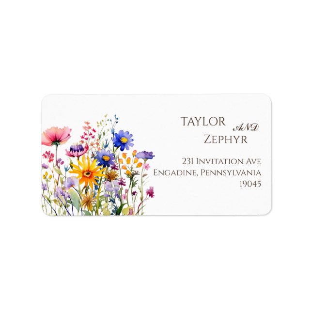 Wildflower  Wedding RSVP Return Address  Label (Front)