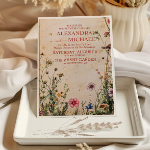 Wildflower Wedding Rustic Country Invitation