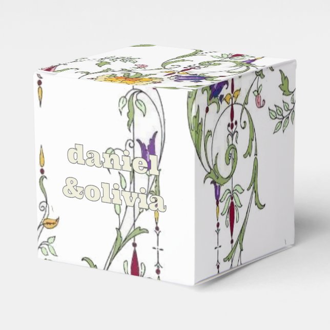 Wildflower Wedding Rustic Country Wild Flowers Wed Favour Box (Front Side)
