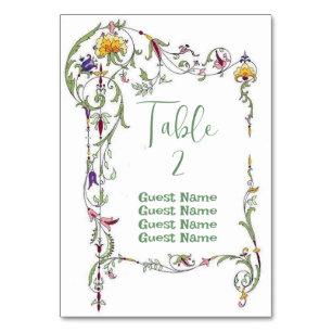 Wildflower Wedding Rustic Country Wild Flowers Wed Table Number