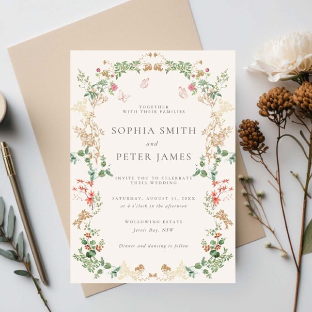 Wildflower Wedding Rustic Floral  Invitation (Creator Uploaded)