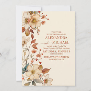 Wildflower Wedding Rustic Floral Invitation
