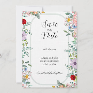 Wildflower Wedding Save the Date Card