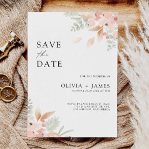 Wildflower  Wedding Save the Date Invitation