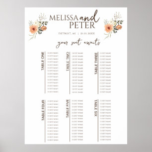  Wildflower Wedding Seating Chart